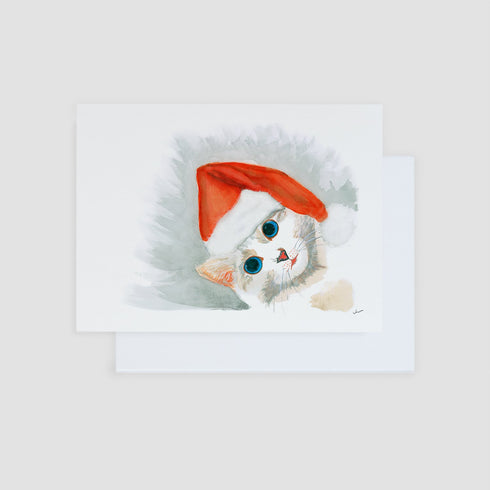 SANTA CAT ARCHIVAL GICLEE ART PRINT